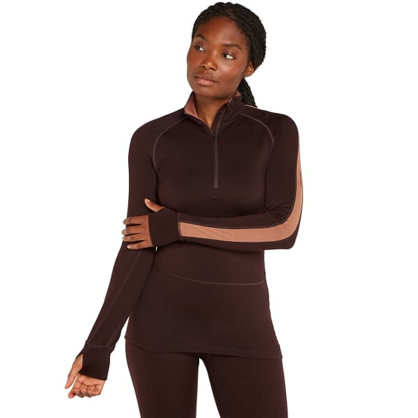 T-shirt thermique ICEBREAKER W ZONEKNIT 260 LS HALF ZIP BITT/CEDAWOD/CB