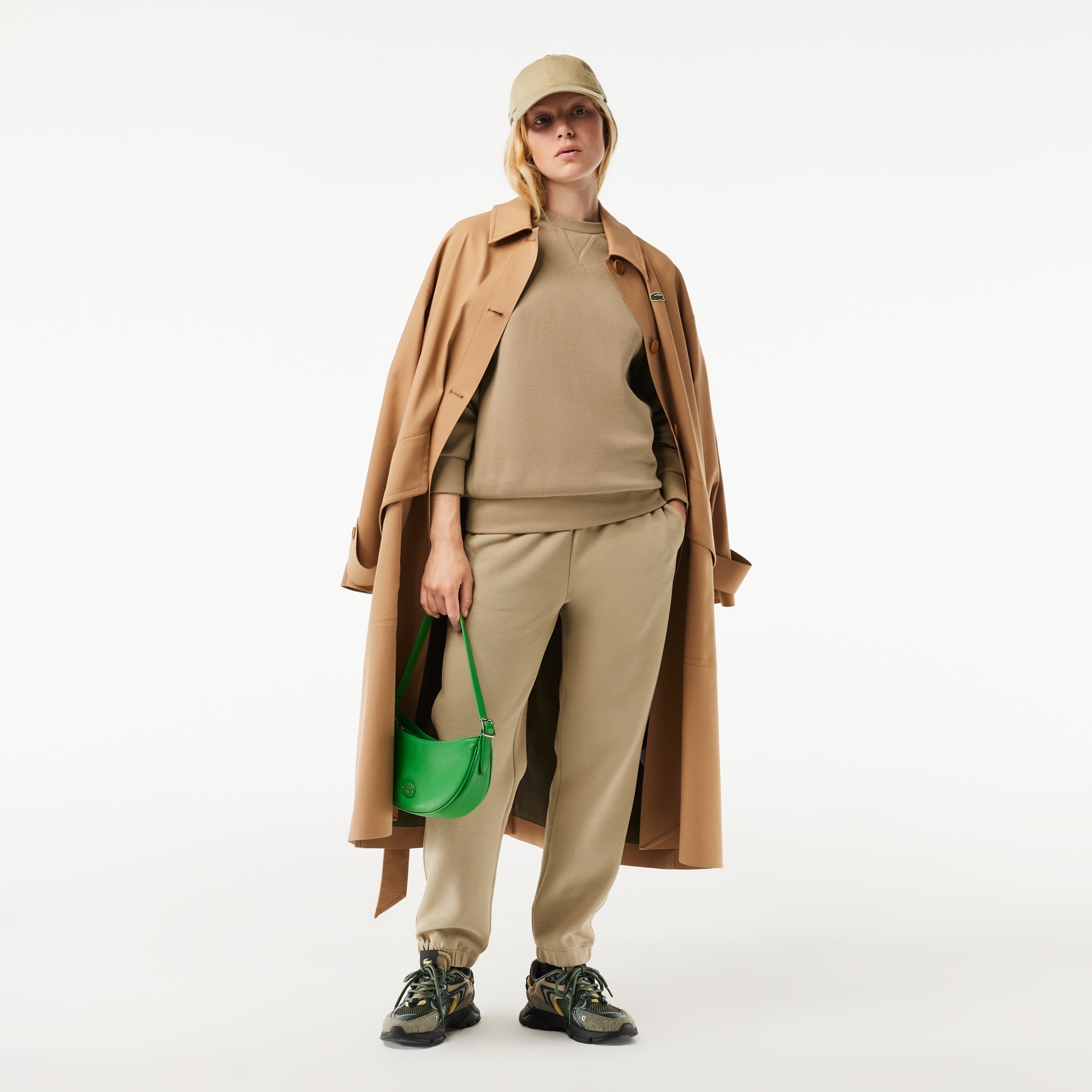 Sweatshirt Jogger à col rond double face piqué Sweatshirts - Beige - Lacoste - Femme