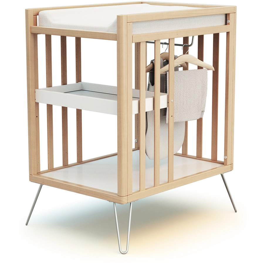 JURABABY Wickeltisch multifunktional Only Scandicraft Buche  Stahl