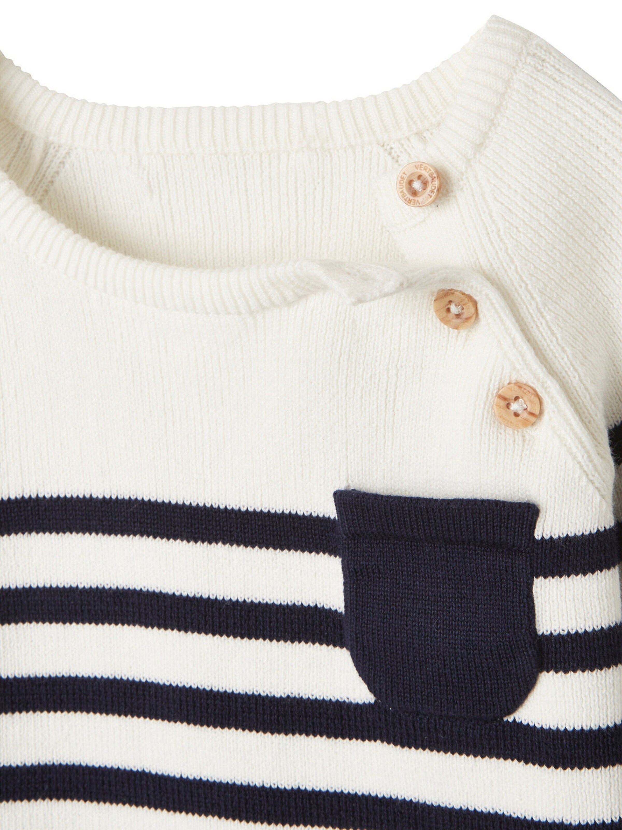 Vertbaudet Baby Pullover, Streifen wollweiß gestreift