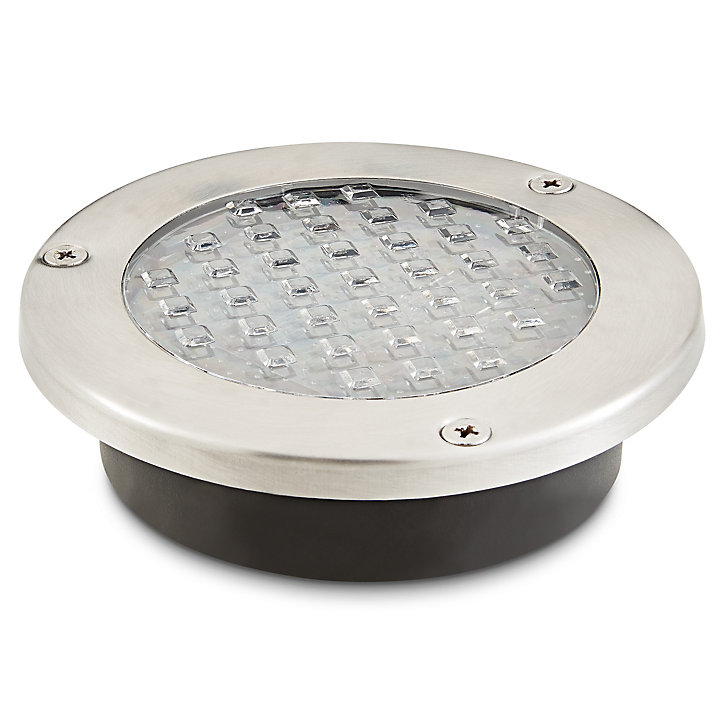 2 spots solaires à encastrer LED Blooma Glend IP65 chrome lumière bleue