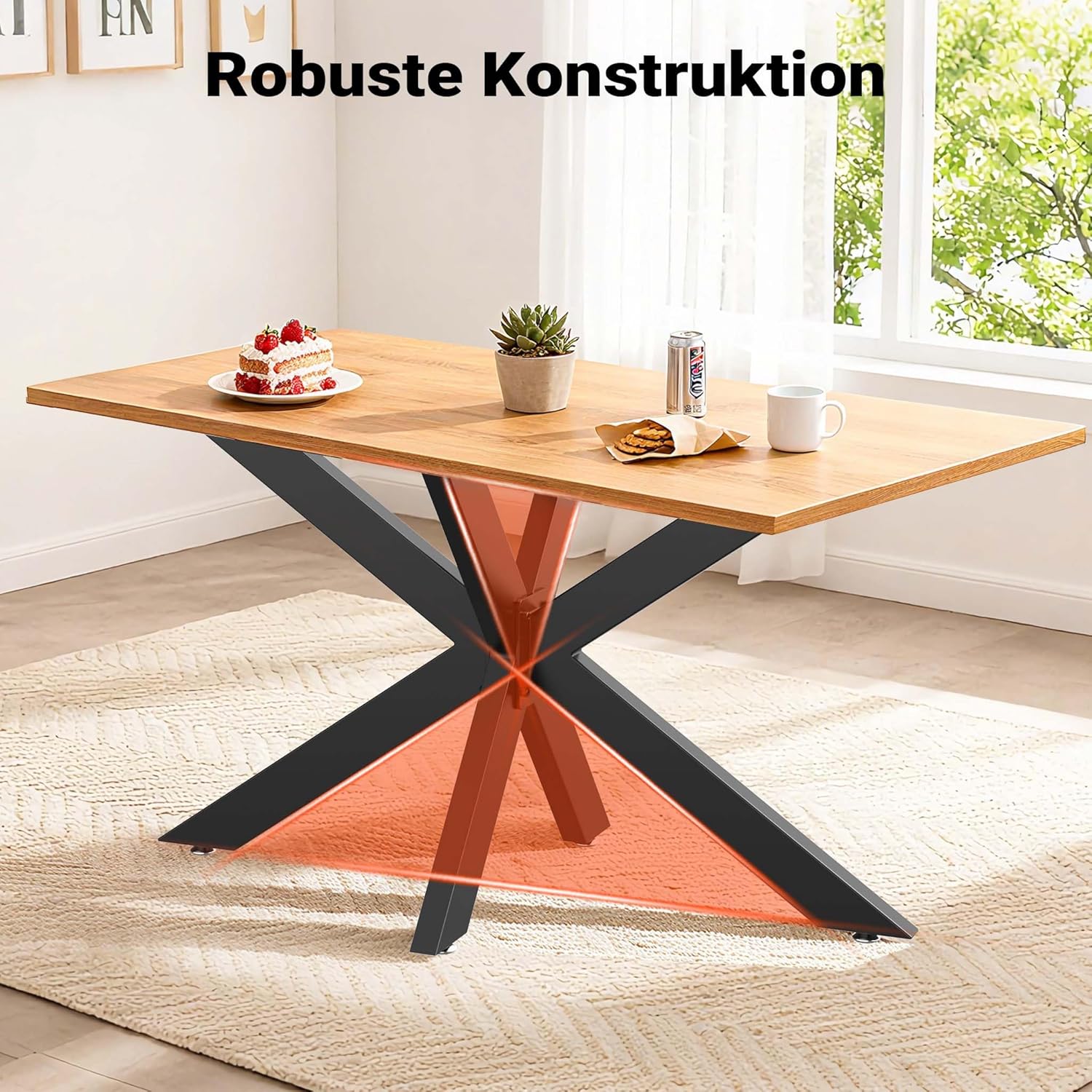 XPOtool Tischbeine aus Stahl Spidergestell 71x68x120cm in Schwarz Tischkufen Tischgestell Tischuntergestell mit Spider-Profil