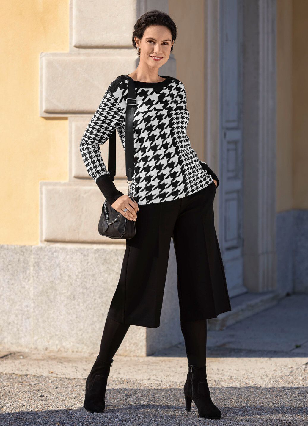 Pullover mit Hahentrittmuster