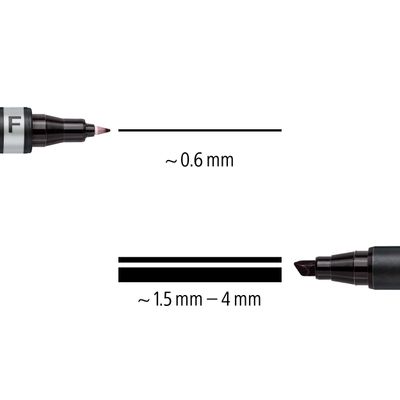 STAEDTLER LUMOCOLOR Duo - Marqueur permanent - double pointe fine et biseautée - noir