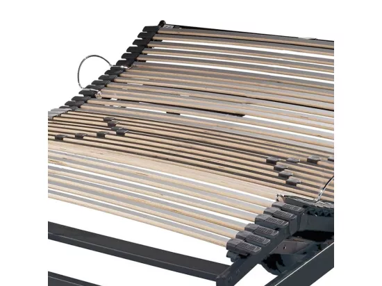 Sommier électrique S50 Mono-Lattes bois-Réglage fermeté zone lombaires-120x190-Gris