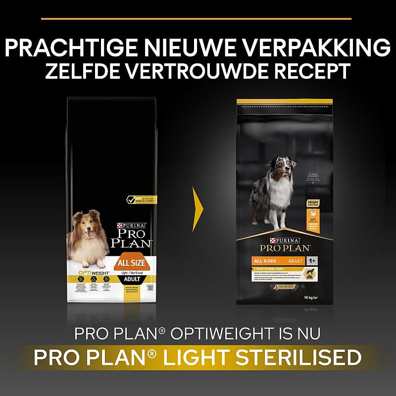Purina Pro Plan All Sizes Adult Light Sterilised Hondenvoer Kip 14 kg | 12830