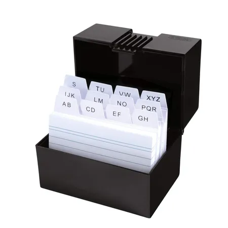 Herlitz Karteikasten mit 100 Karteikarten / Lernbox / DIN A8 / Farbe: schwarz