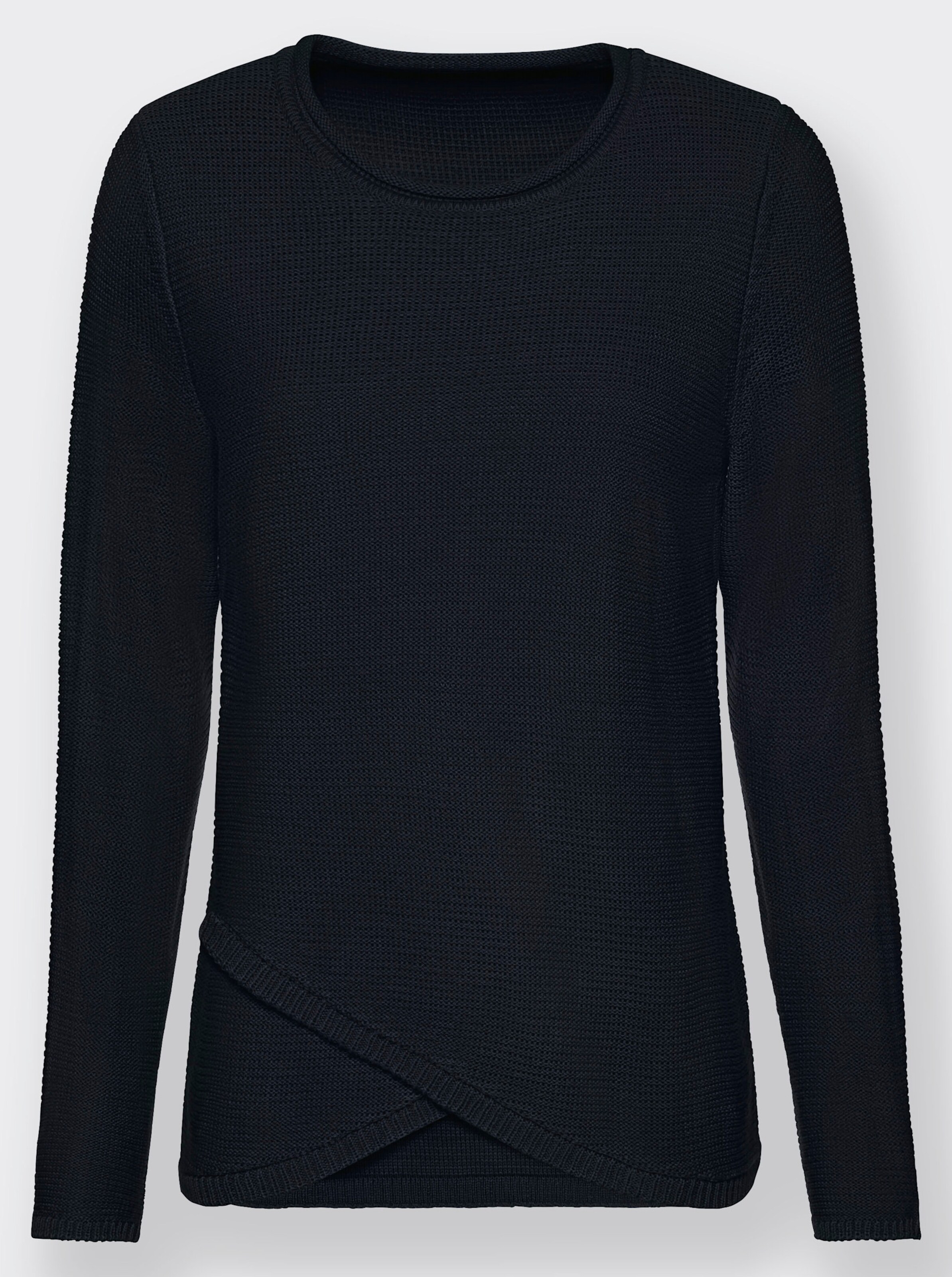 Langarm-Pullover mit asymmetrischem Saum
