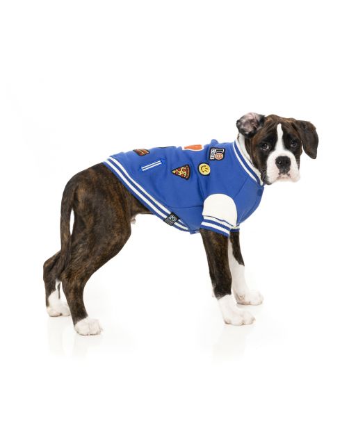 Fuzzyard The Letterman Jacket Blauw - Hondenkleding