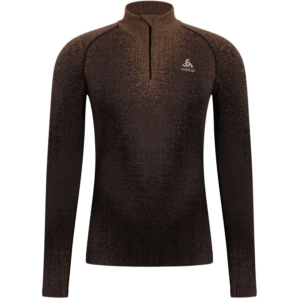 T-shirt thermique ODLO PERFORMANCE WARM BLACKCOMB BL TOP TURTLE NECK L/S HALF ZIP FUDGE