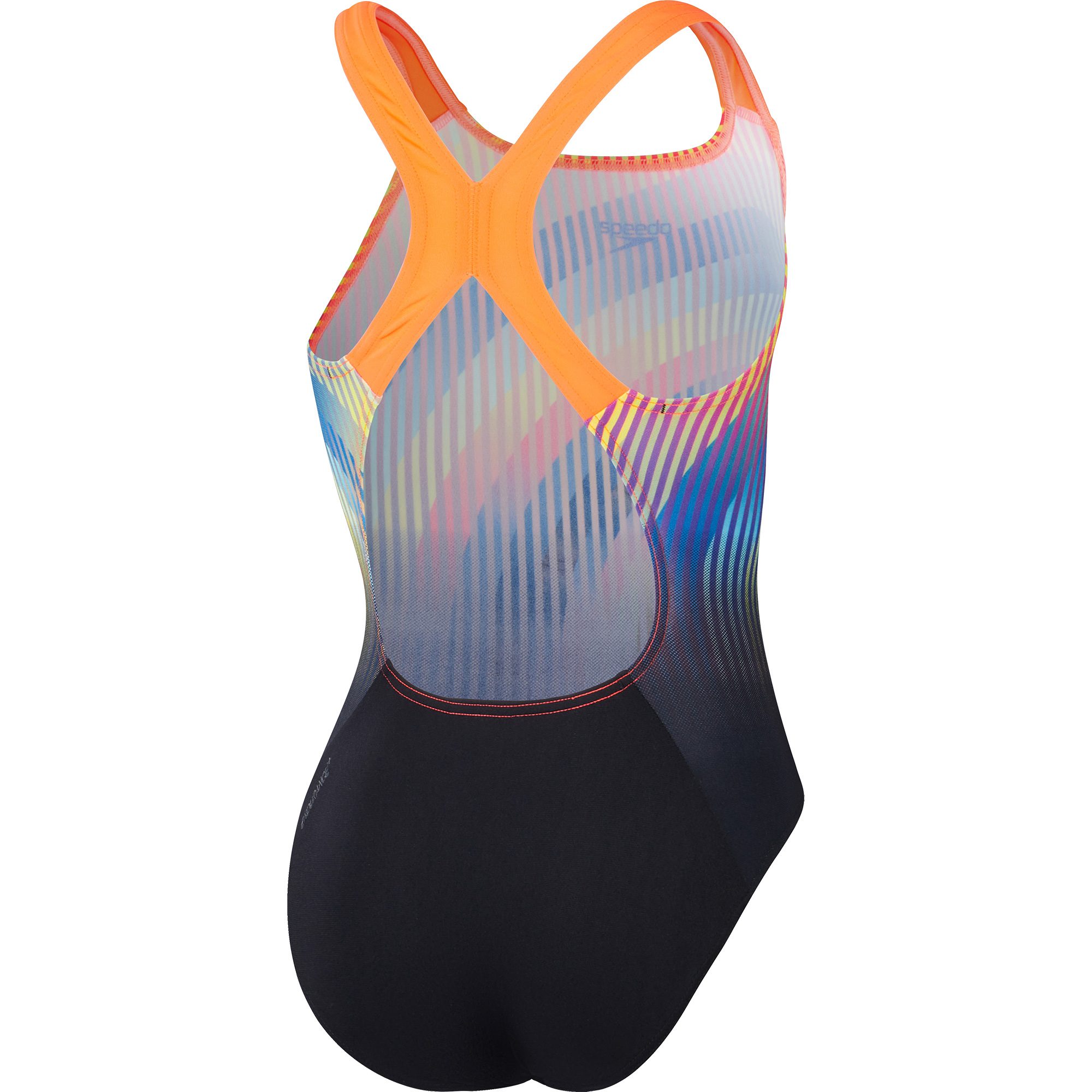 Speedo Digital Placement Powerback Badeanzug Mädchen schwarz