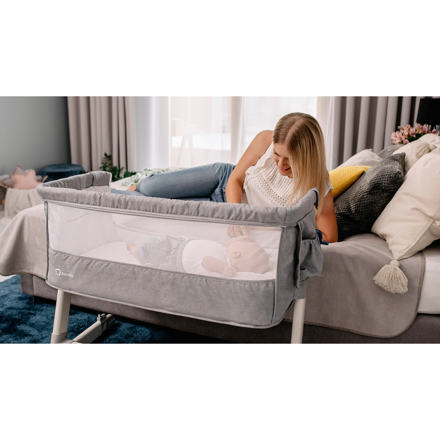 lionelo Beistellbett Theo Dark Grey