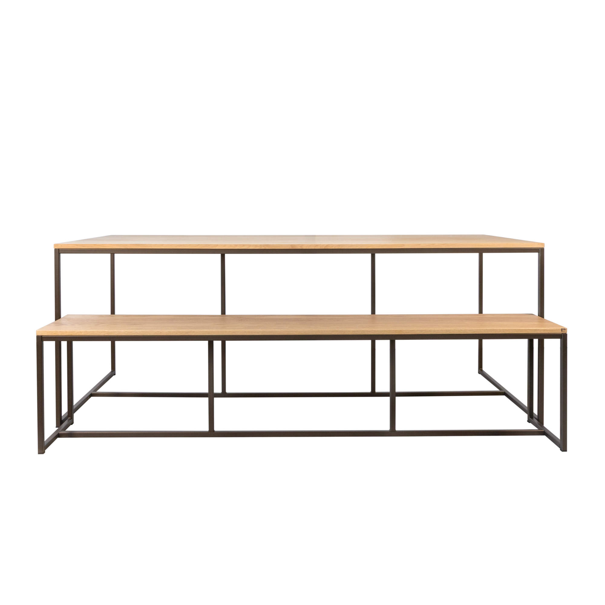 Eettafel Soho Anodic bruin/eiken 240x90  cm