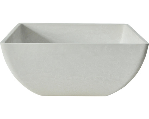 Lafiora plantenbak, kunststeen, 40 x 40 x 18 cm, witte steen