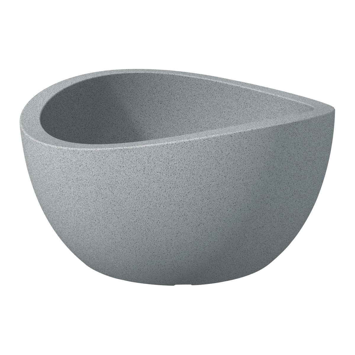 Scheurich Wave Globe Bowl 40, plantenschaal/bloempot/plantenbak, rond, gemaakt van kunststof, kleur: Stony Grey, 39,3 cm diameter, 21 cm hoog, inhoud 12 l.