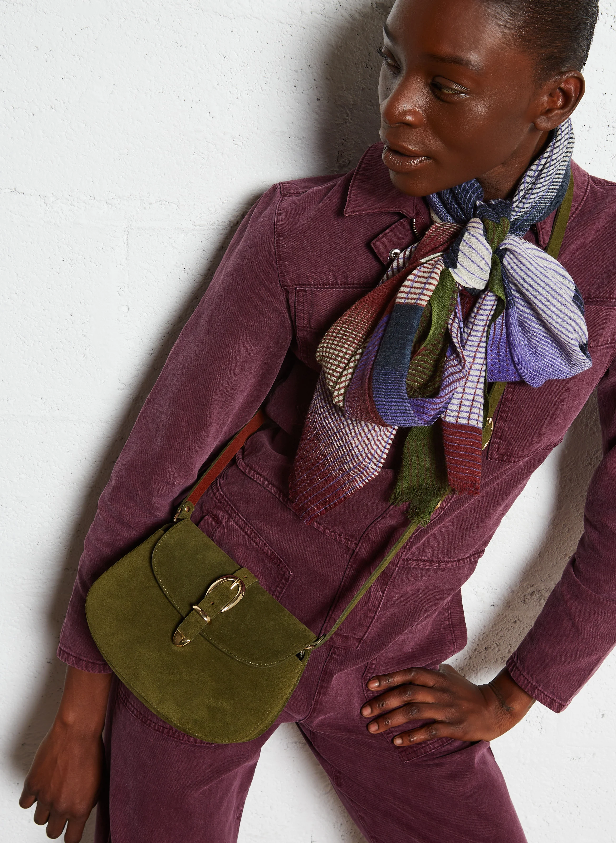 LE COURCY FRIEDA - Petit sac bandoulière en cuir| Vert