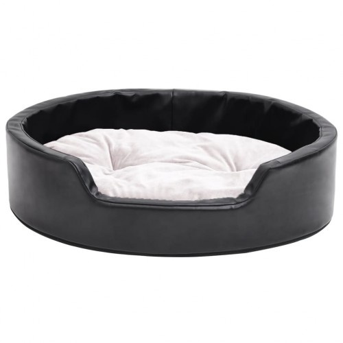Cama VidaXL preta e branca com almofada para cães e gatos
