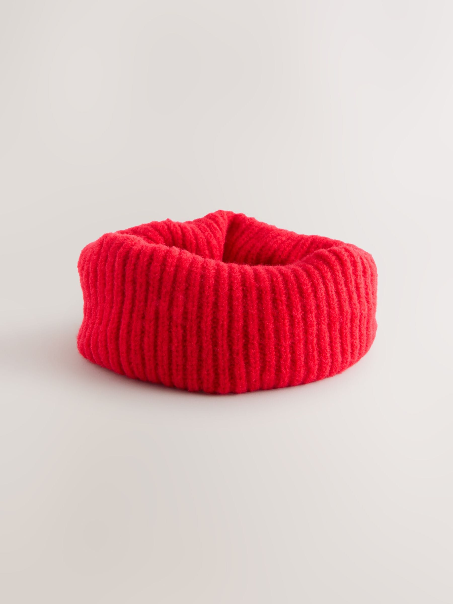 Rood - Chunky ribgebreide colsjaal (1-16jr)