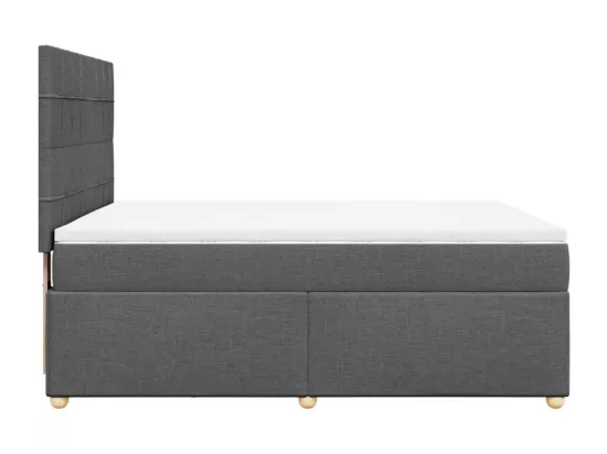 Sommier à lattes de lit avec matelas Gris foncé 140x190cm Tissu