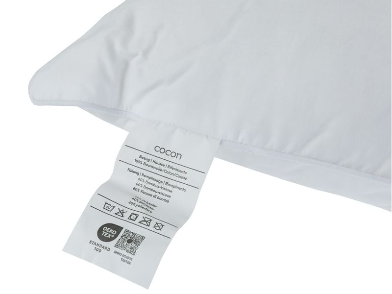 COCON Klassisches Kopfkissen Bambus, 65 x 100 cm Kopfkissen