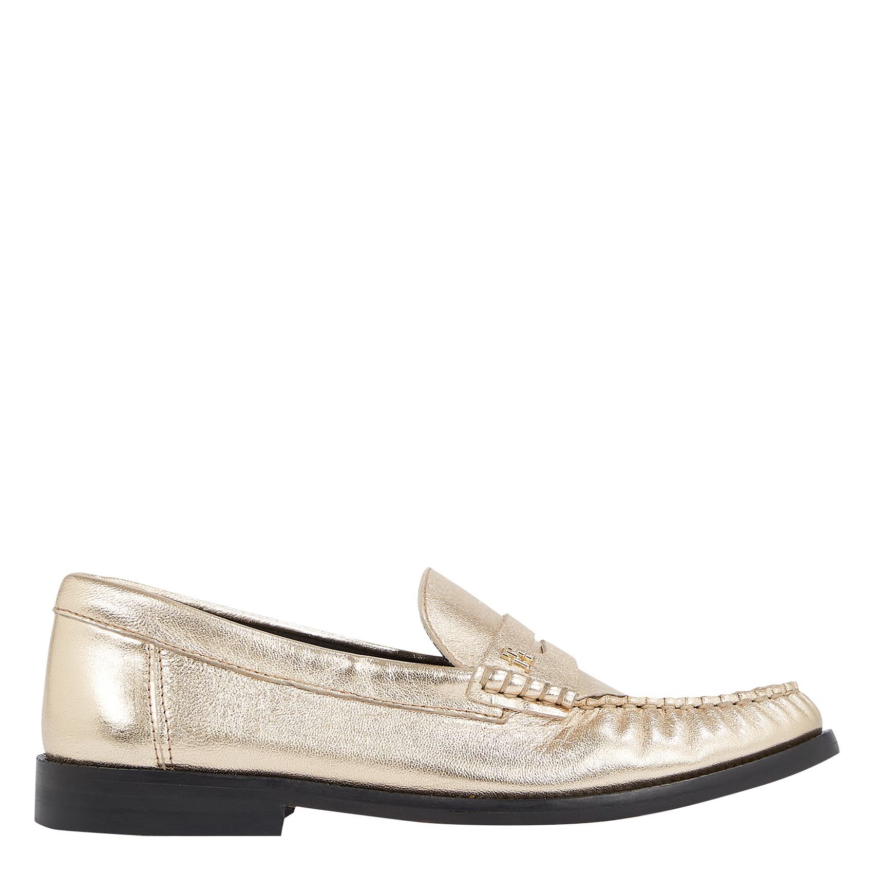 Mocassins en cuir métallissé | Doré