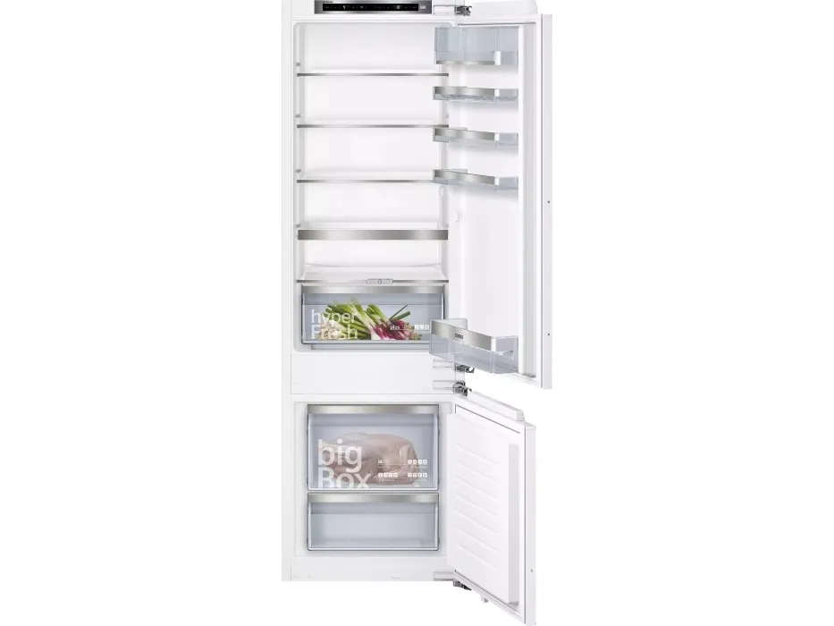 Siemens iQ500 KI87SADE0 - Køleskab/fryser - bund-fryser - til indbygning - bredde: 56 cm - dybde: 55 cm - højde: 177.5 cm - 272 liter - Klasse E - hyperFresh plus / LED-belysningen / softClose - Fladhængsel