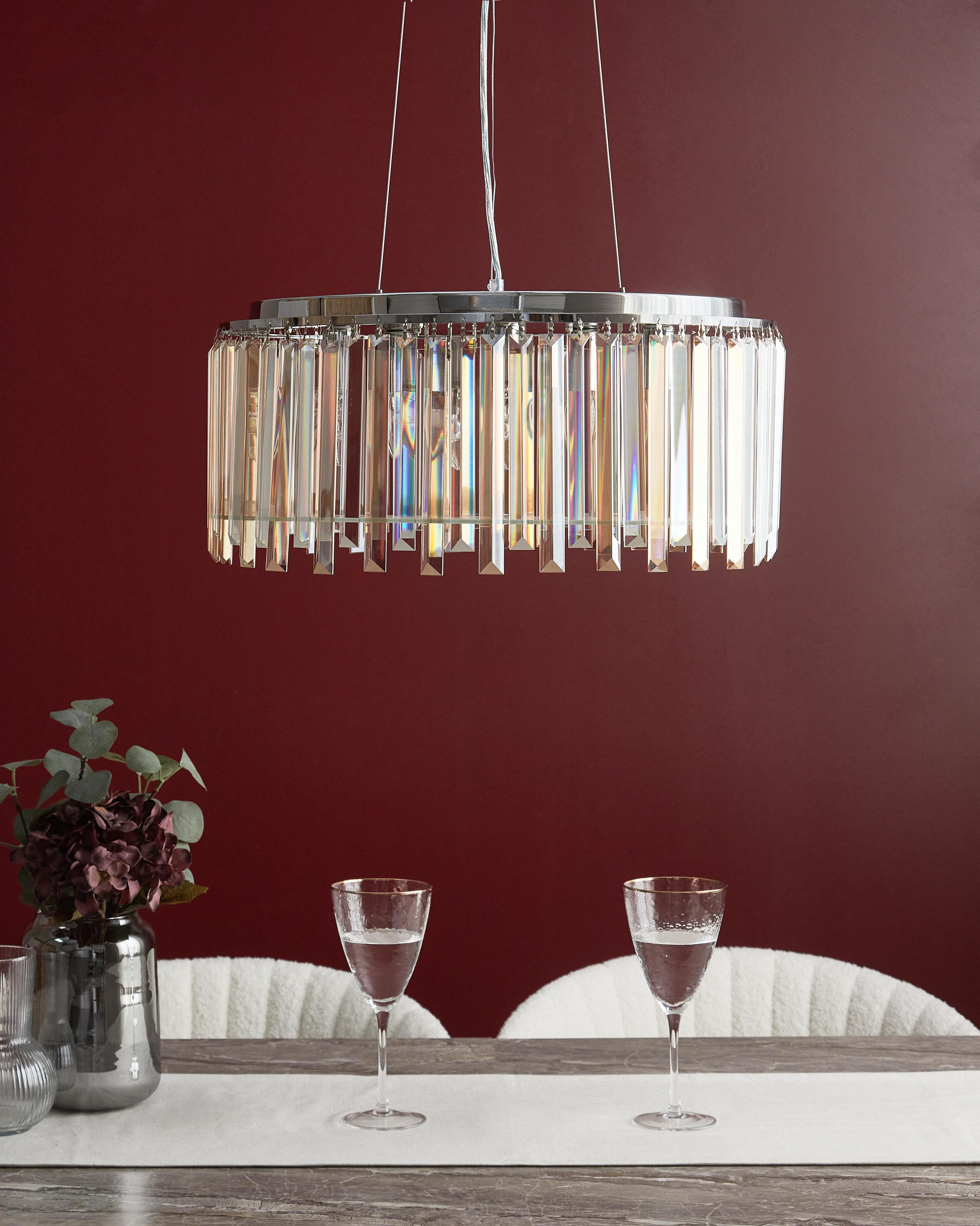 Kroonluchter LAMEIRA Glas Zilver