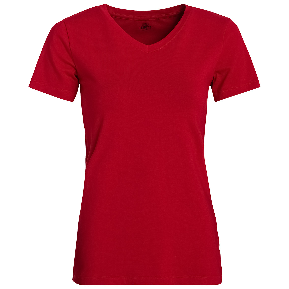 Gina Benotti Damen T-Shirt mit V-Ausschnitt rot