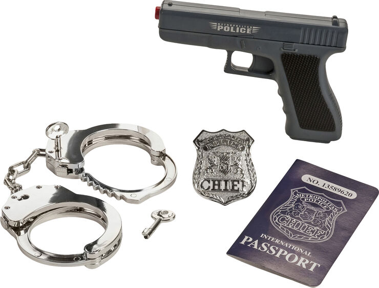 Gunman Police POLICE SETmLYS-LYD TRY-ME Sort & sølv