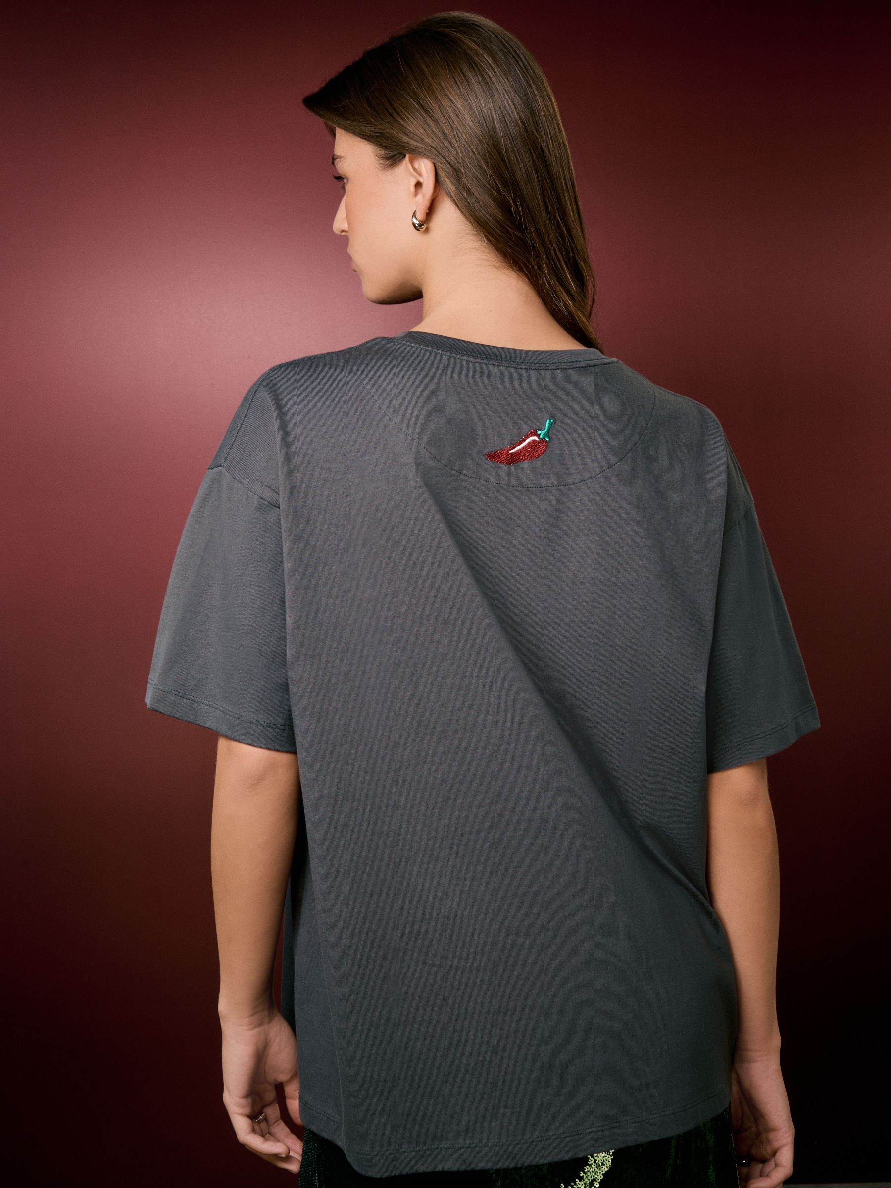 Zwart - Christmas Festive Sequin Spicy Margarita Short Sleeve T-Shirt