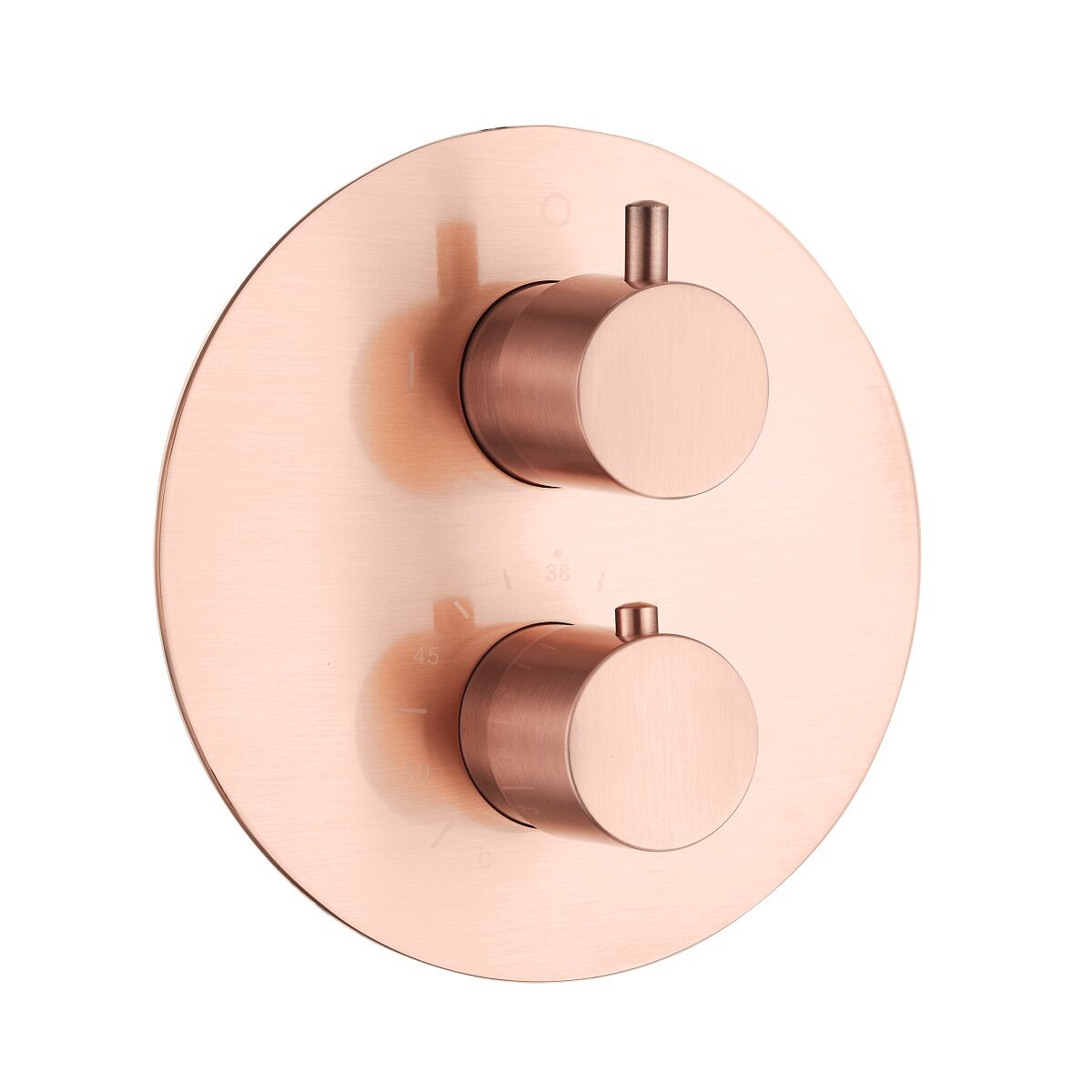 Saniclear Copper Pro inbouw regendouche 30cm rond met plafondarm en glijstang geborsteld koper