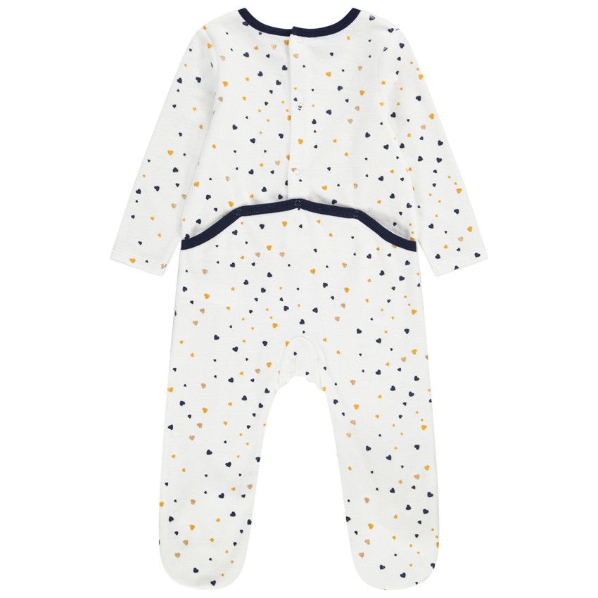 Lot de 2 dors-bien en velours imprimé coeurs pour bébé fille - Bleu marine