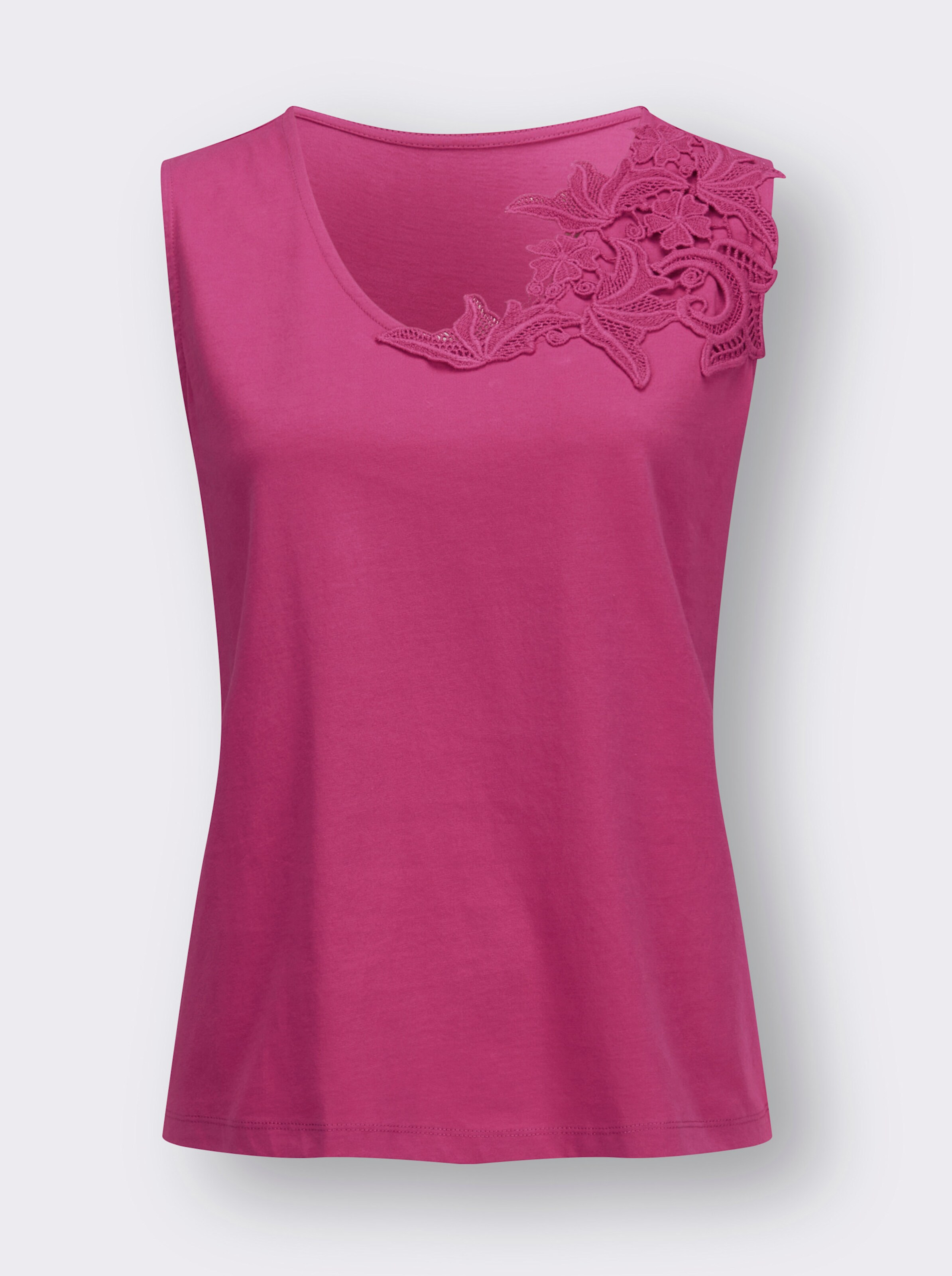 Shirttop mit Spitzen-Verzierung