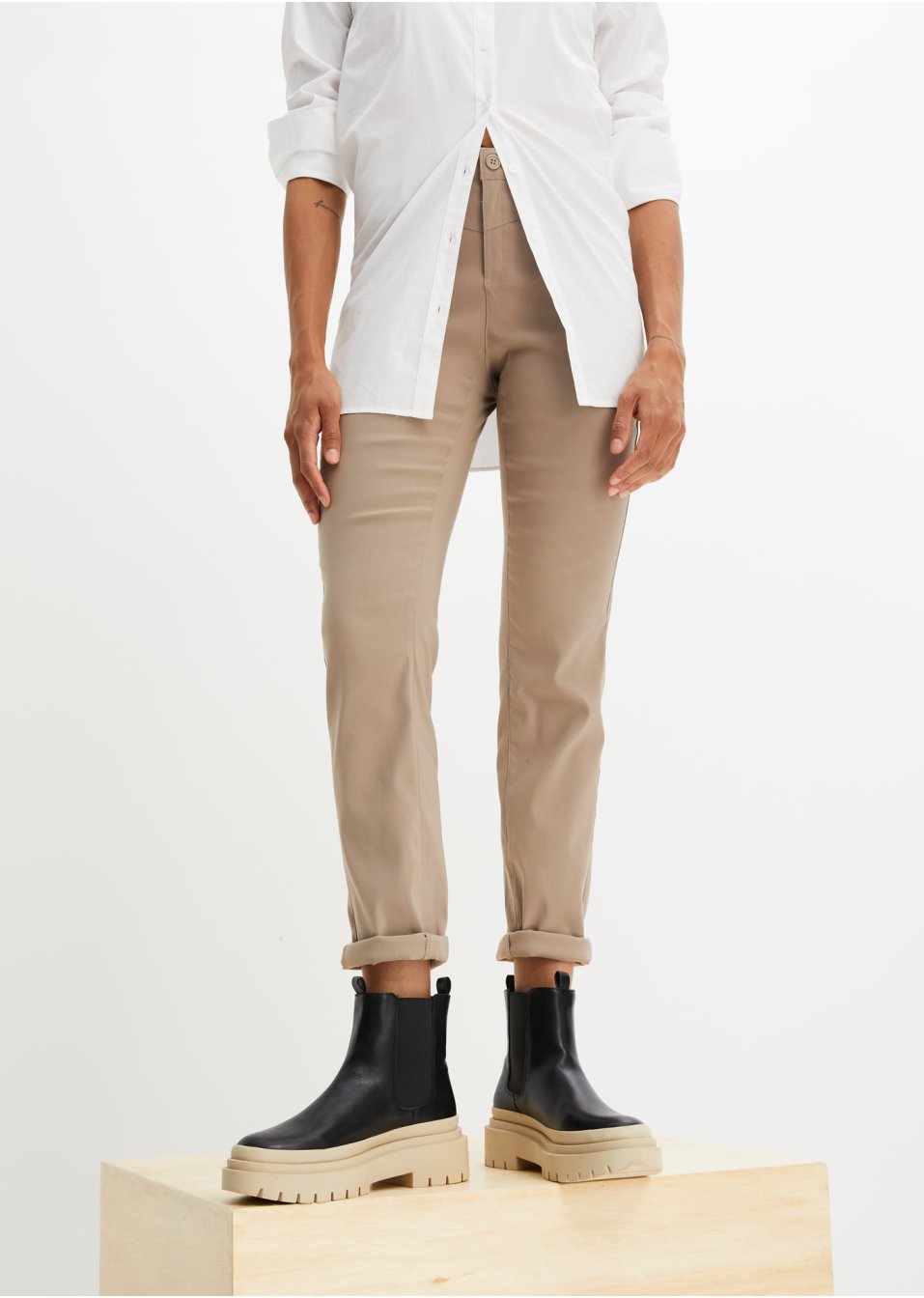 Pantalon extensible en bengaline, Straight
