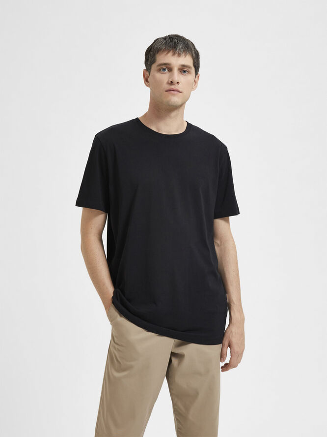 Selected Homme SLHASPEN SS O-NECK TEE W NOOS Sort