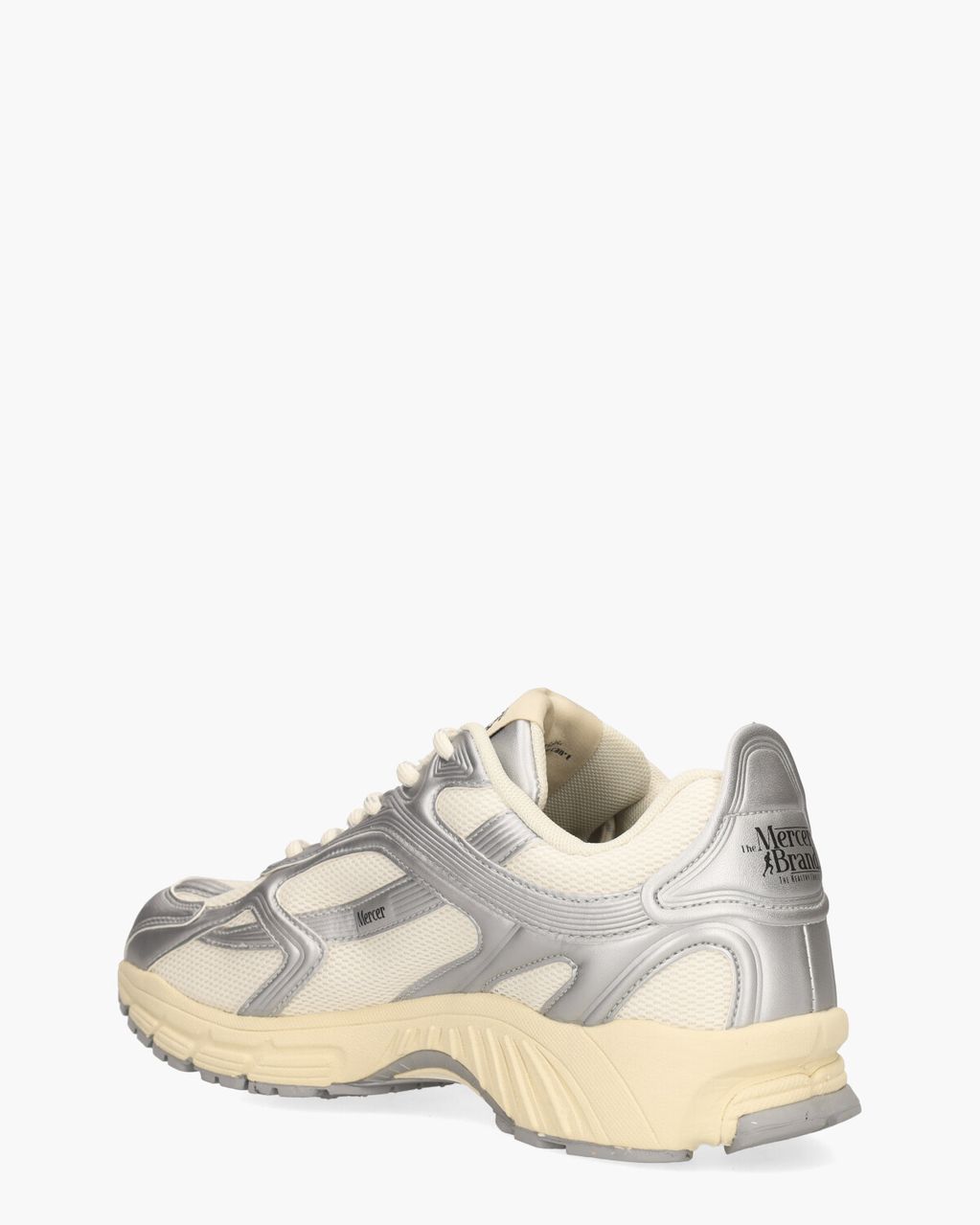 Mercer Amsterdam The Re-Run High Frequency Off-White/Zilver Damessneakers