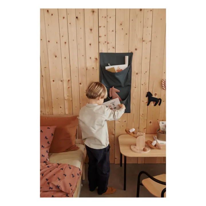 Liewood Rangement mural en coton bio Haven | Whale blue