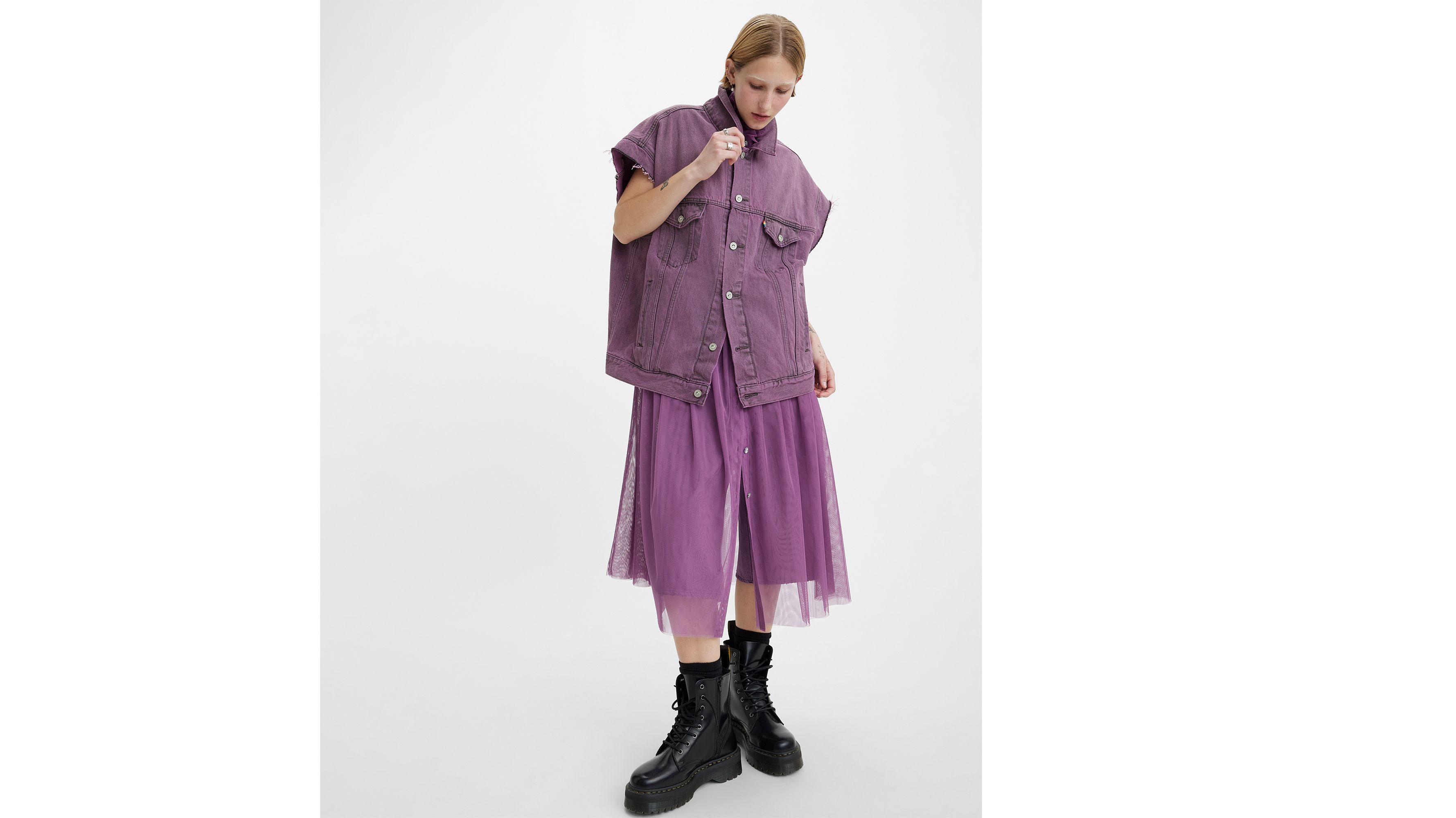 Trucker sans manches Liberation - Purple Worn In - Violet