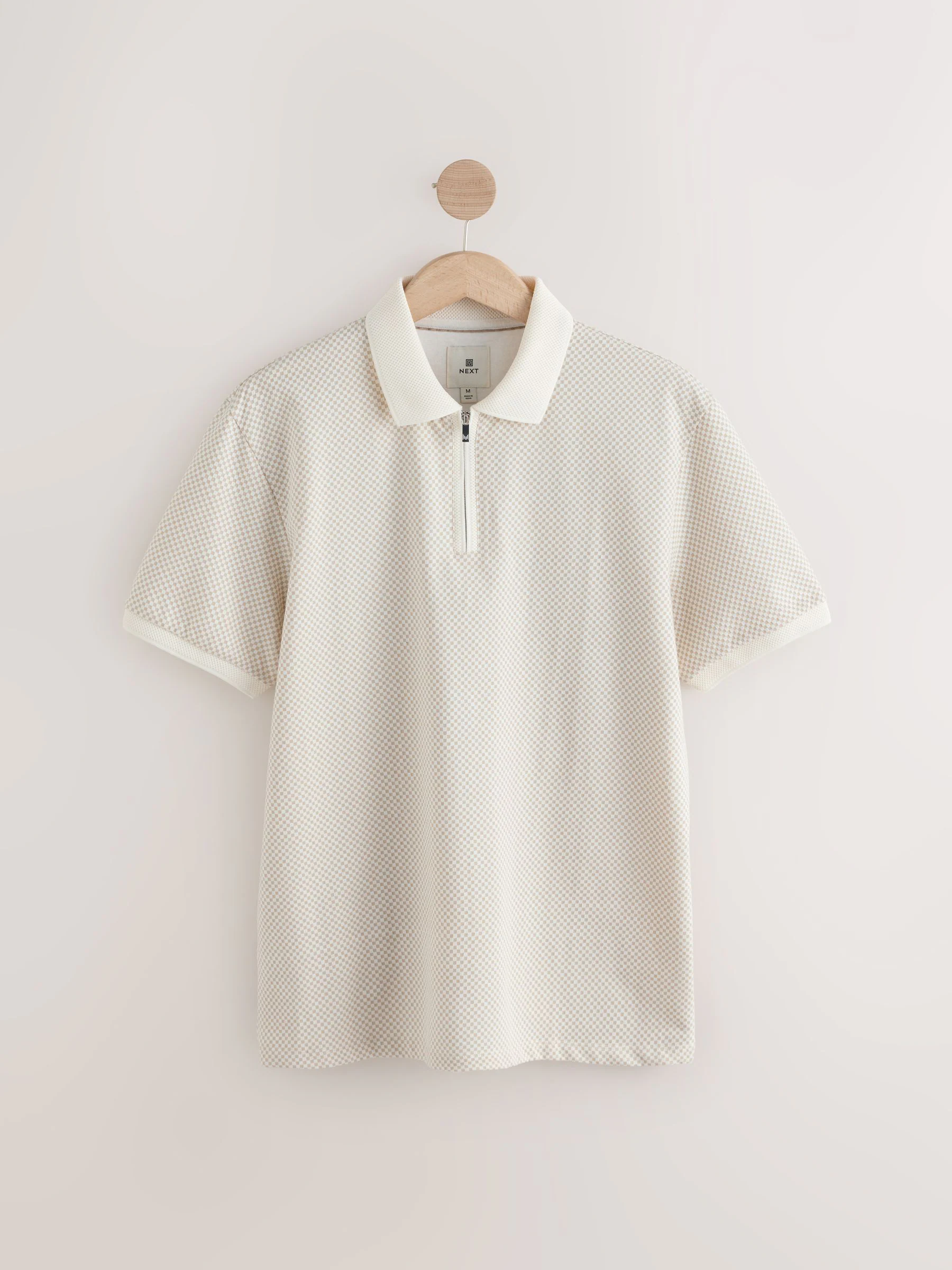 Wit - Modieus poloshirt met kwartrits