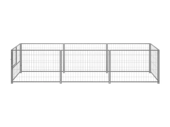 Chenil extérieur cage enclos argenté 300 x 100 x 70 cm 02_0000264