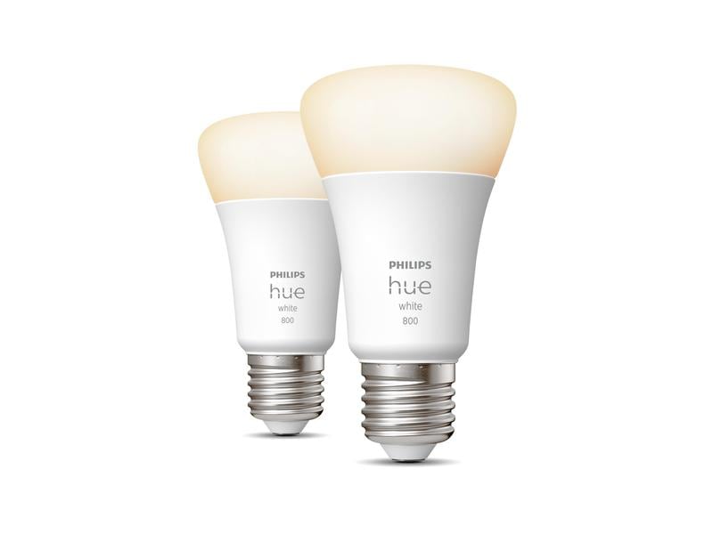 Philips Hue Leuchtmittel White E27 Doppelpack 2 x 800 lm Per Bluetooth steuerbares Hue E27-Leuchtmittel