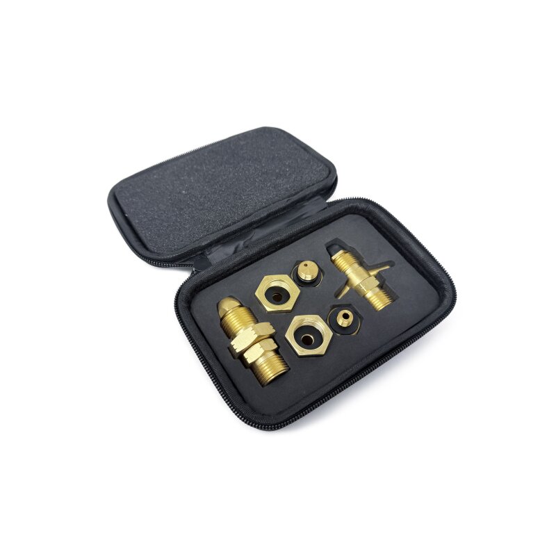 DREHMEISTER Gas Flaschen Adapter Set EU inkl. Etui - Gas-Entnahme (6-teilig)