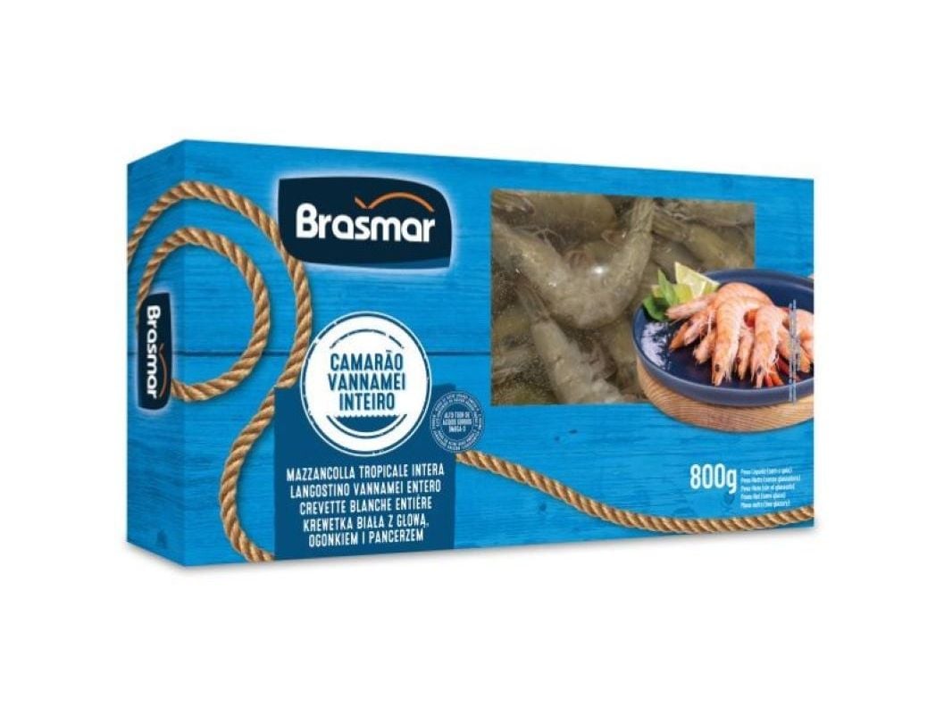 CAMARÃO VANNAMEI BRASMAR 40/50 ULTRACONGELADO 800G