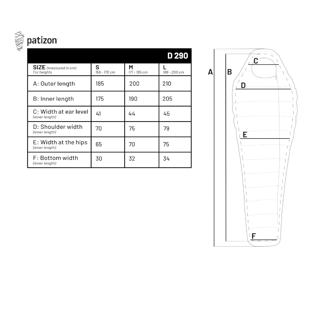 Patizon D 290 L 200 mummyslaapzak - Fired Brick