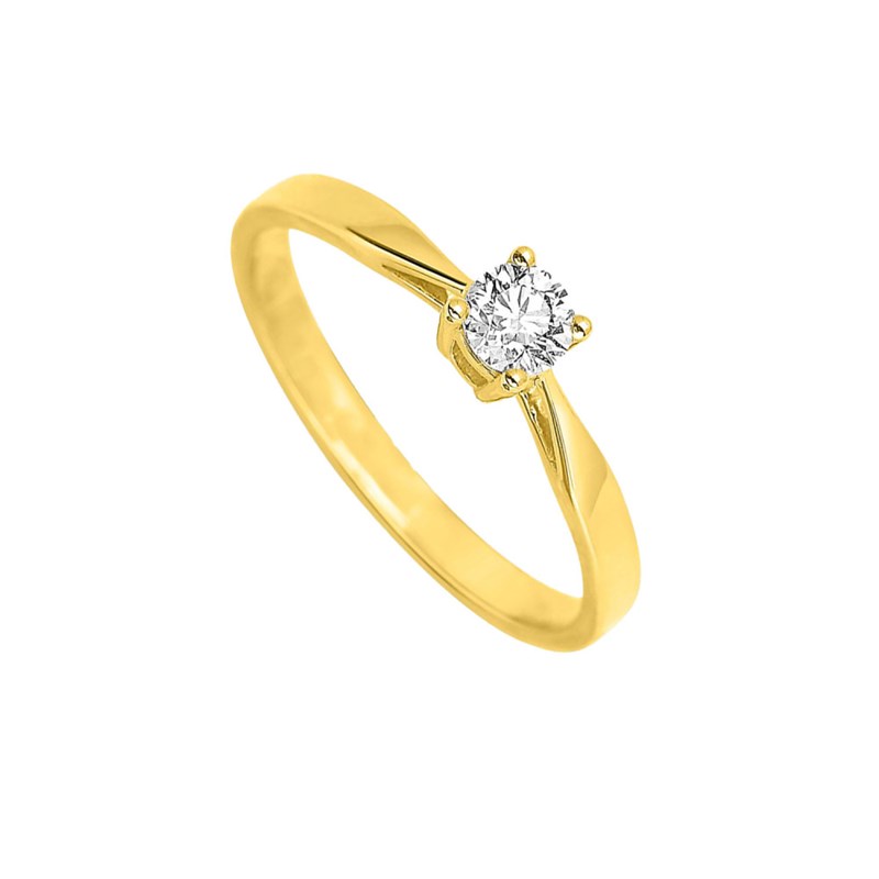 Bague Femme - Or 18 Carats - Diamant 0,23 Carats
