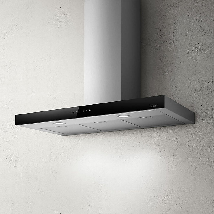 Hotte droite en verre noir et inox L. 90 cm Joy Blix Elica