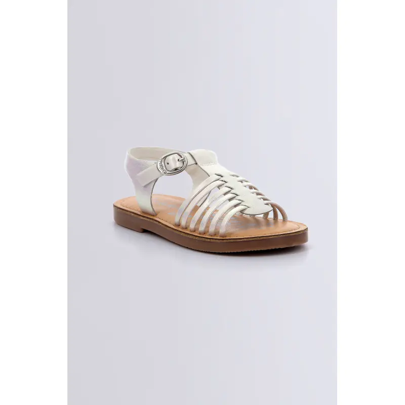 Premslim Blanc irise SANDALES Cuir Fille