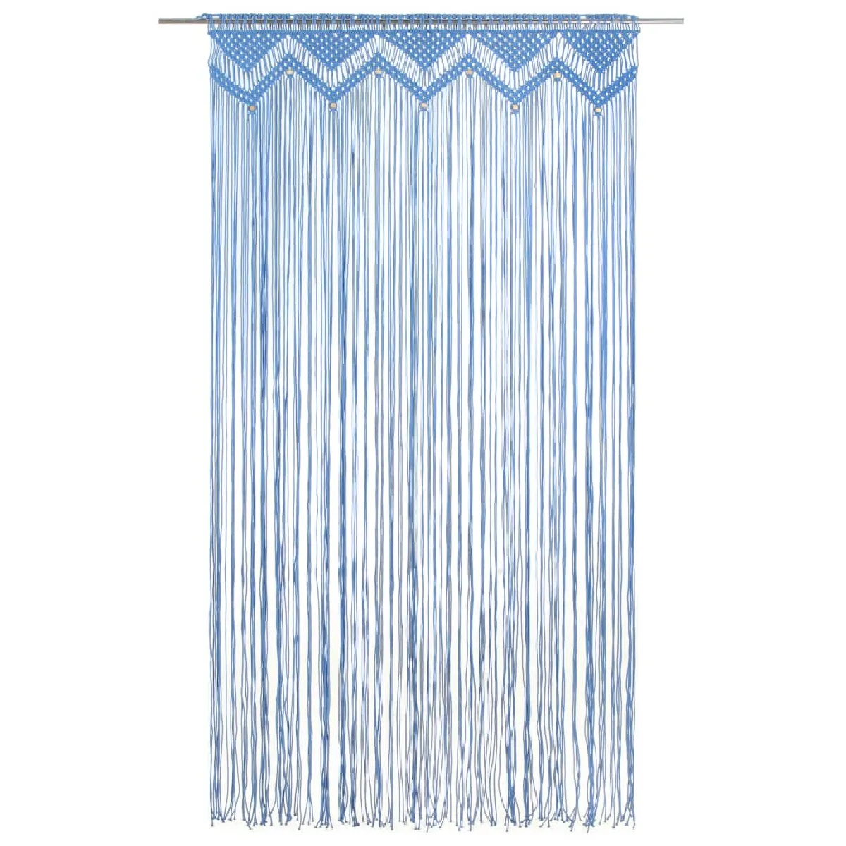 vidaXL Rideau macramé - Bleu 140x240 cm