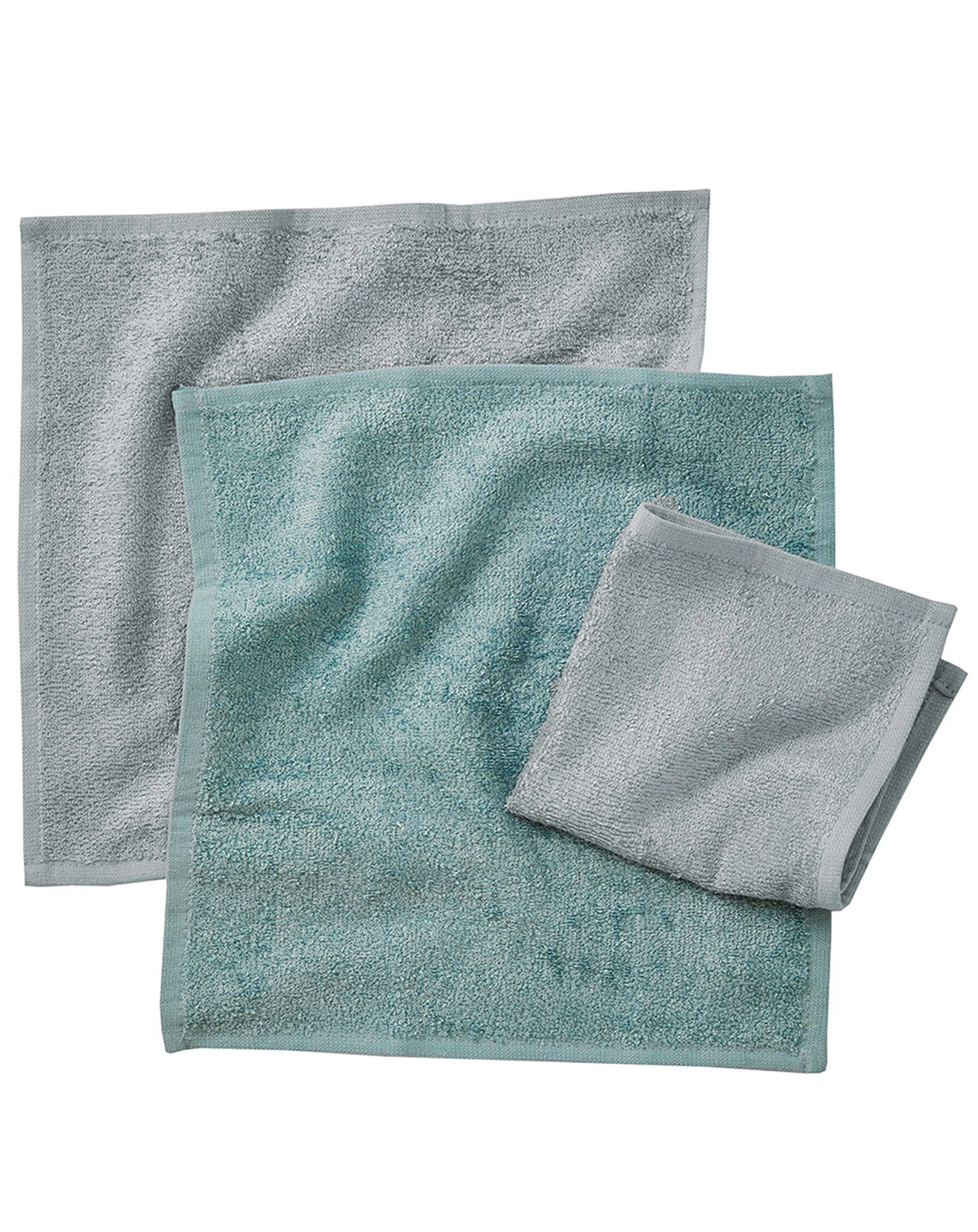 Waschlappen-Set STONE GREY/LAGOON (30x30) 3er Set