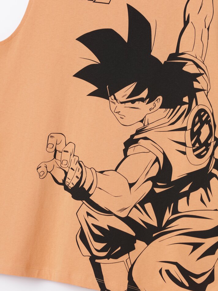 Camiseta Goku com estampa maxi do Dragon Ball - Laranja